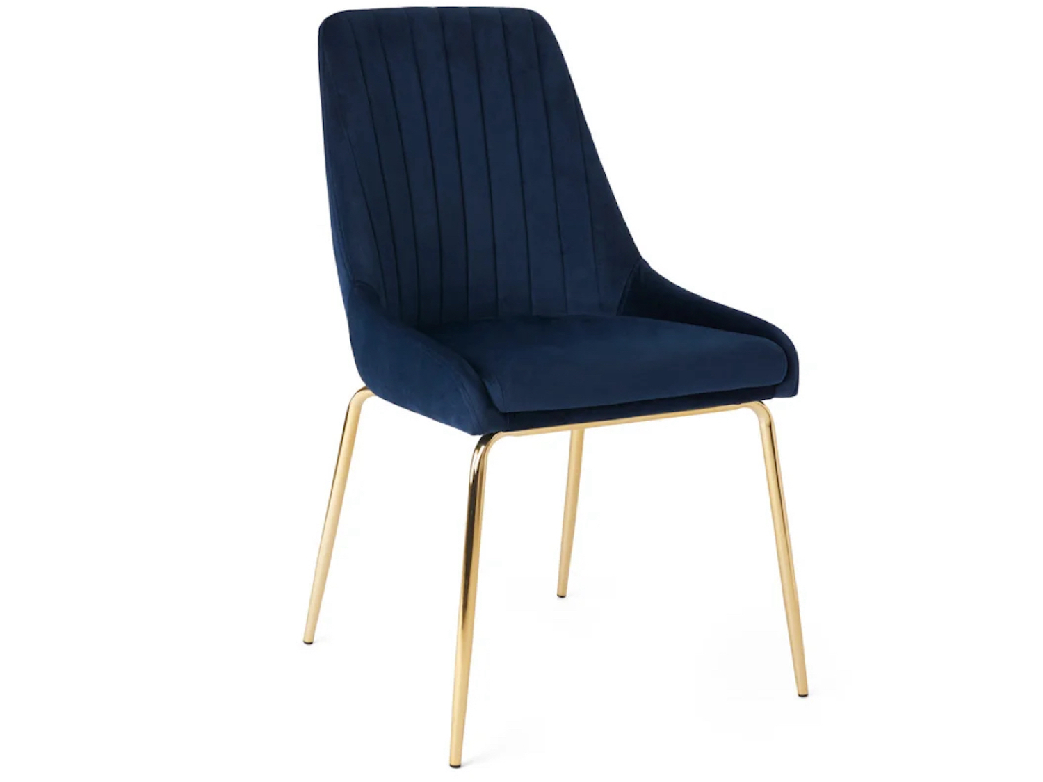 Moira Gold Dining Chair: Blue Velvet
