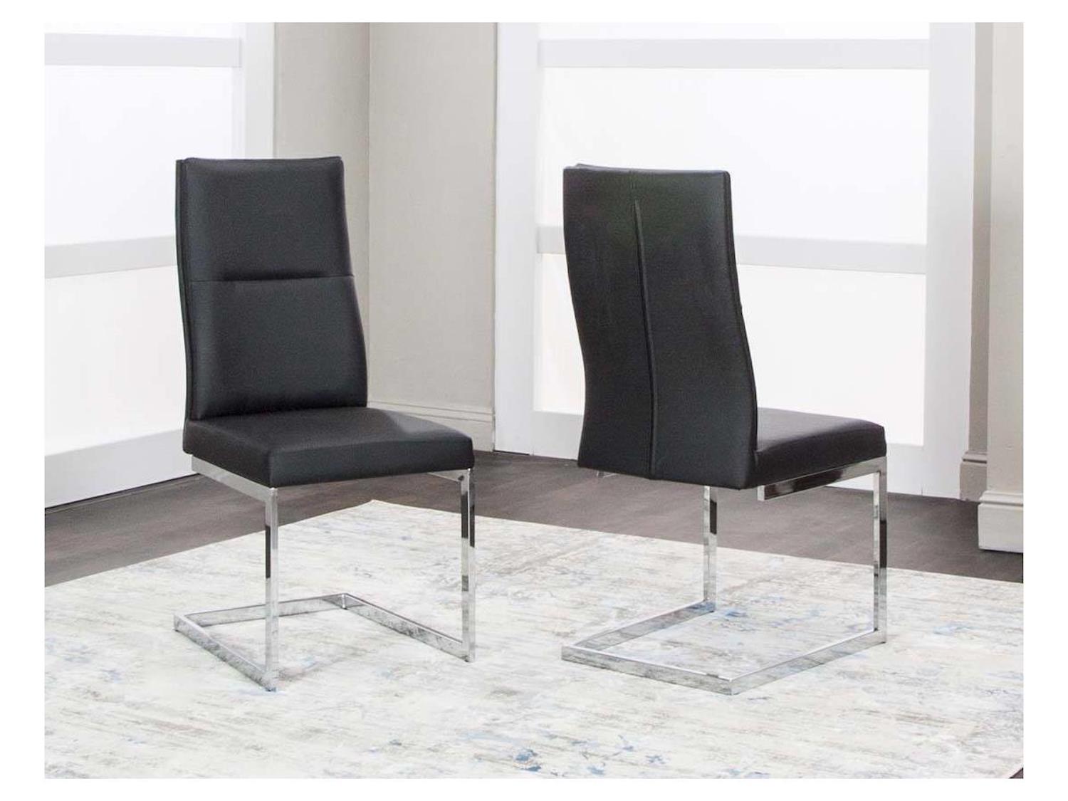 Cramco Glass Top Olympia 5 PC Dining Set in Black