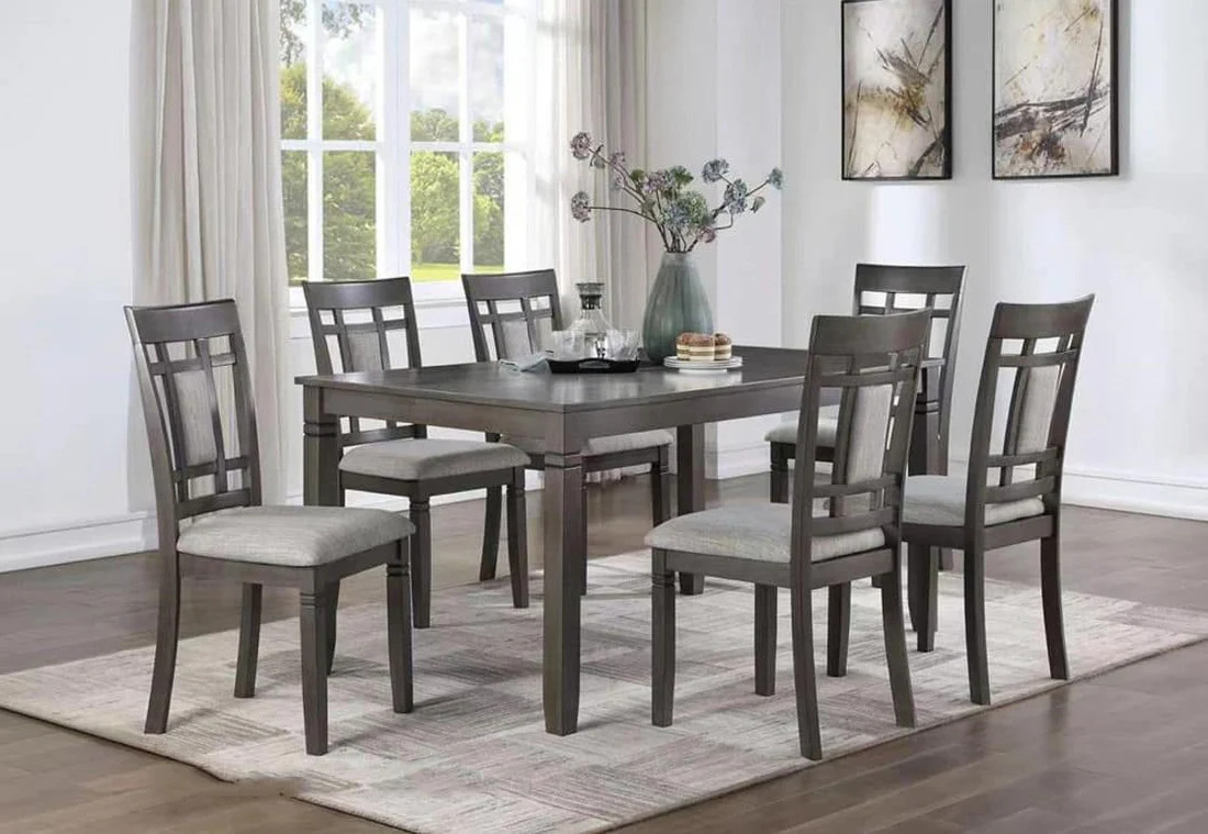 Aran 7 PC Dining Table Set in Grey