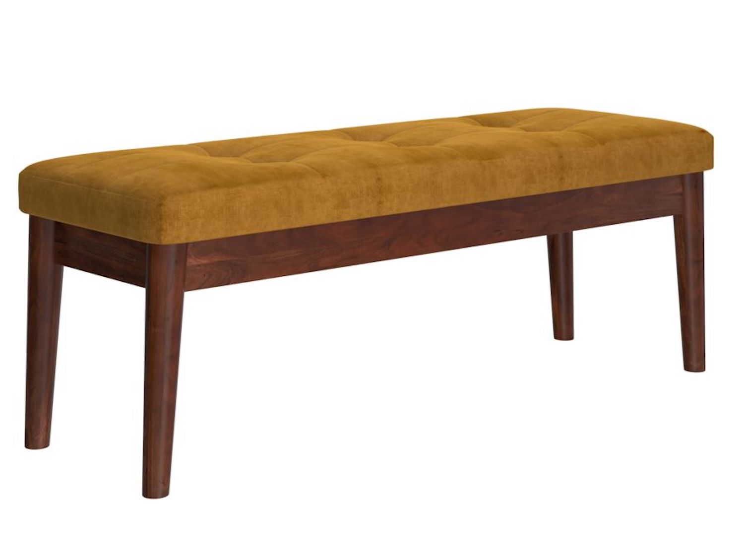 Ingrid Bench in Vintage Mustard and Walnut