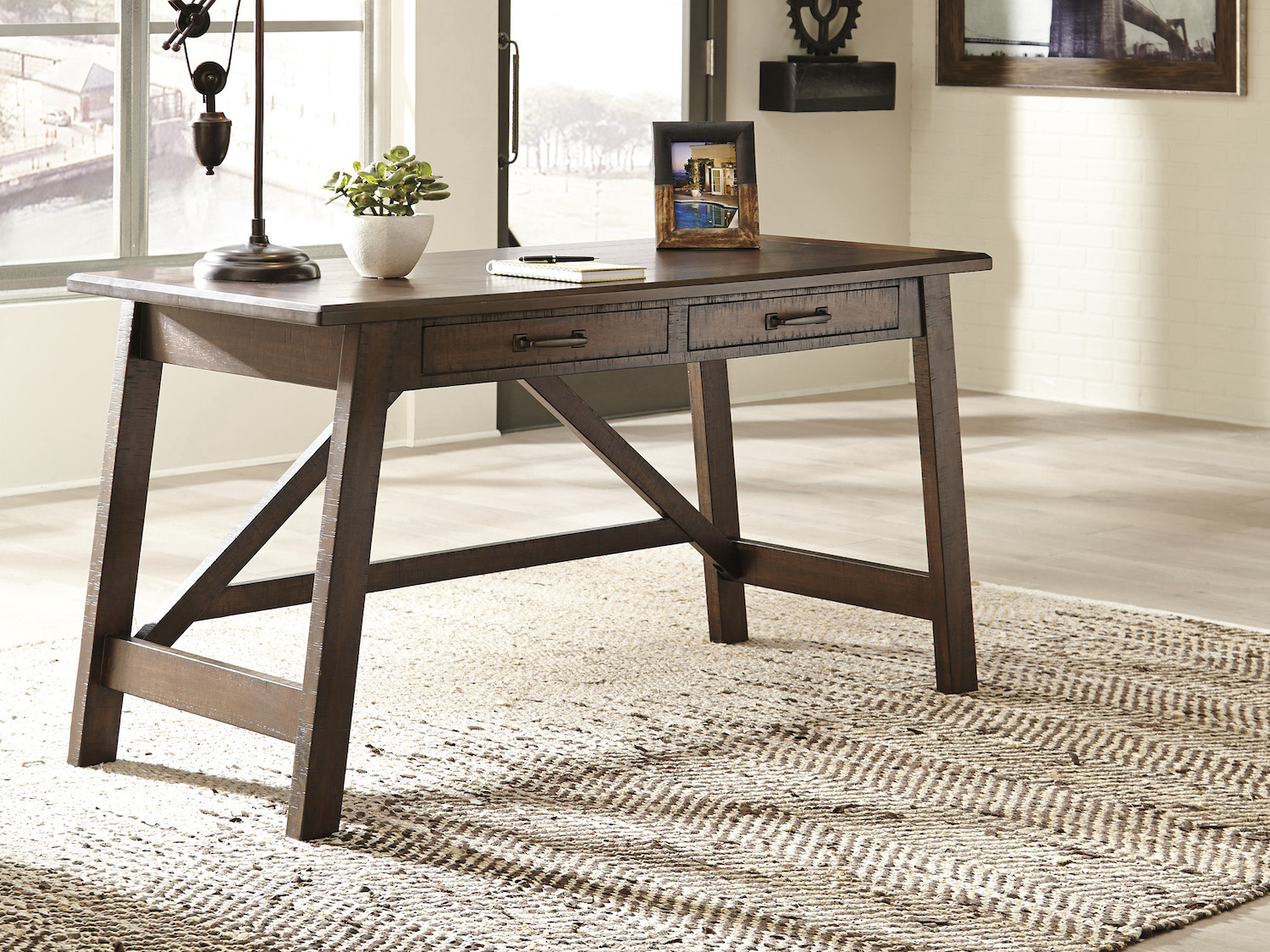 Baldridge Rustic Brown Desk by Ashley