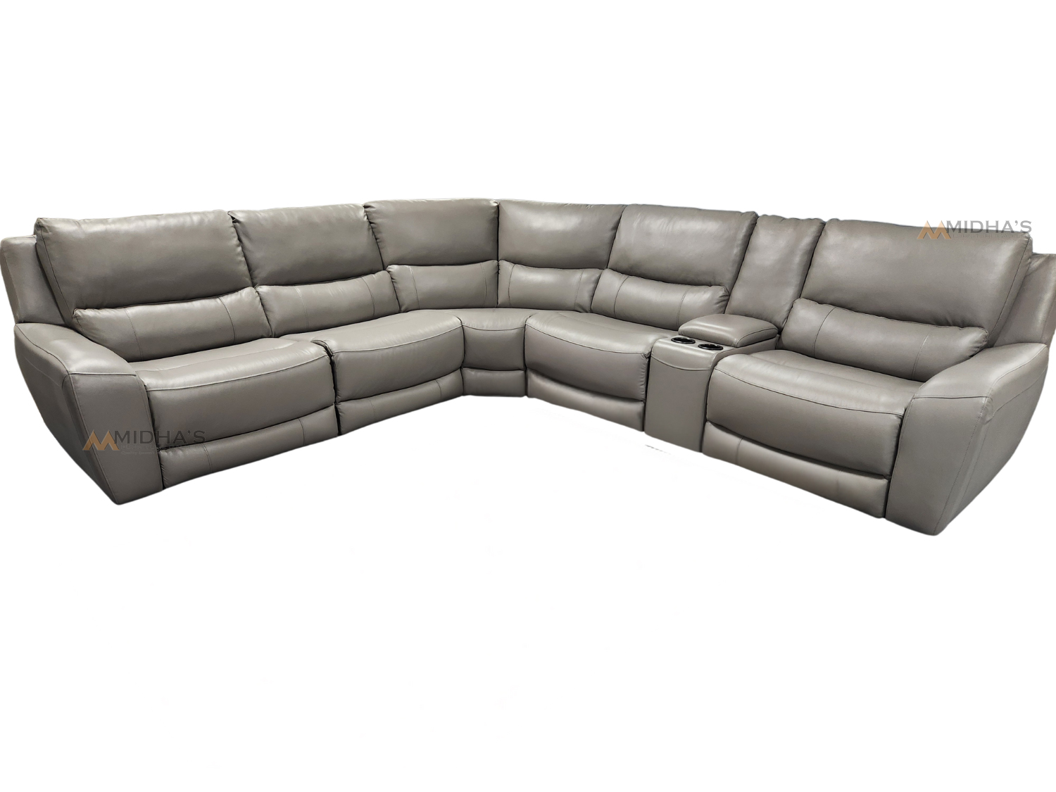 Serenity 6-Piece Genuine Leather Reclining Sectional