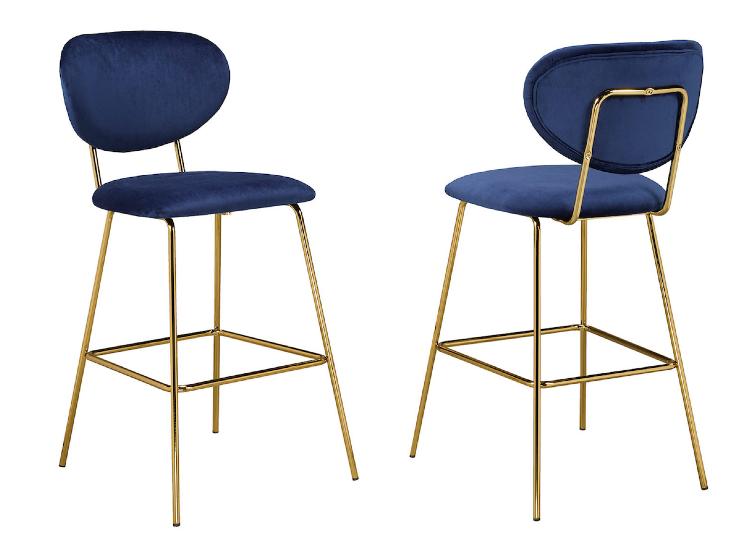 Navy Gold Bar Stool (Set of 2)