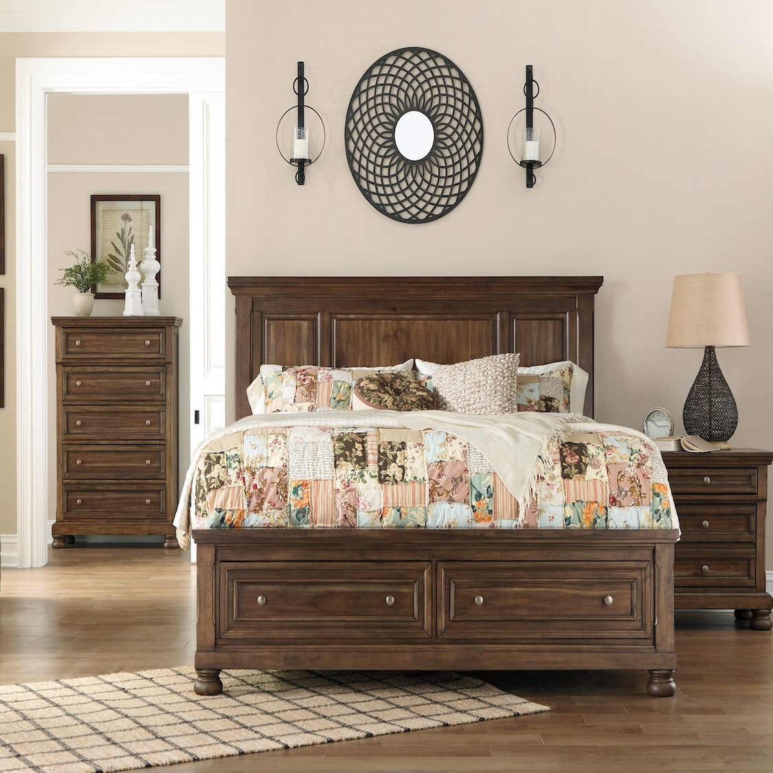 Flynnter 6 PC Queen Panel Bedroom Set with Storage by Ashley