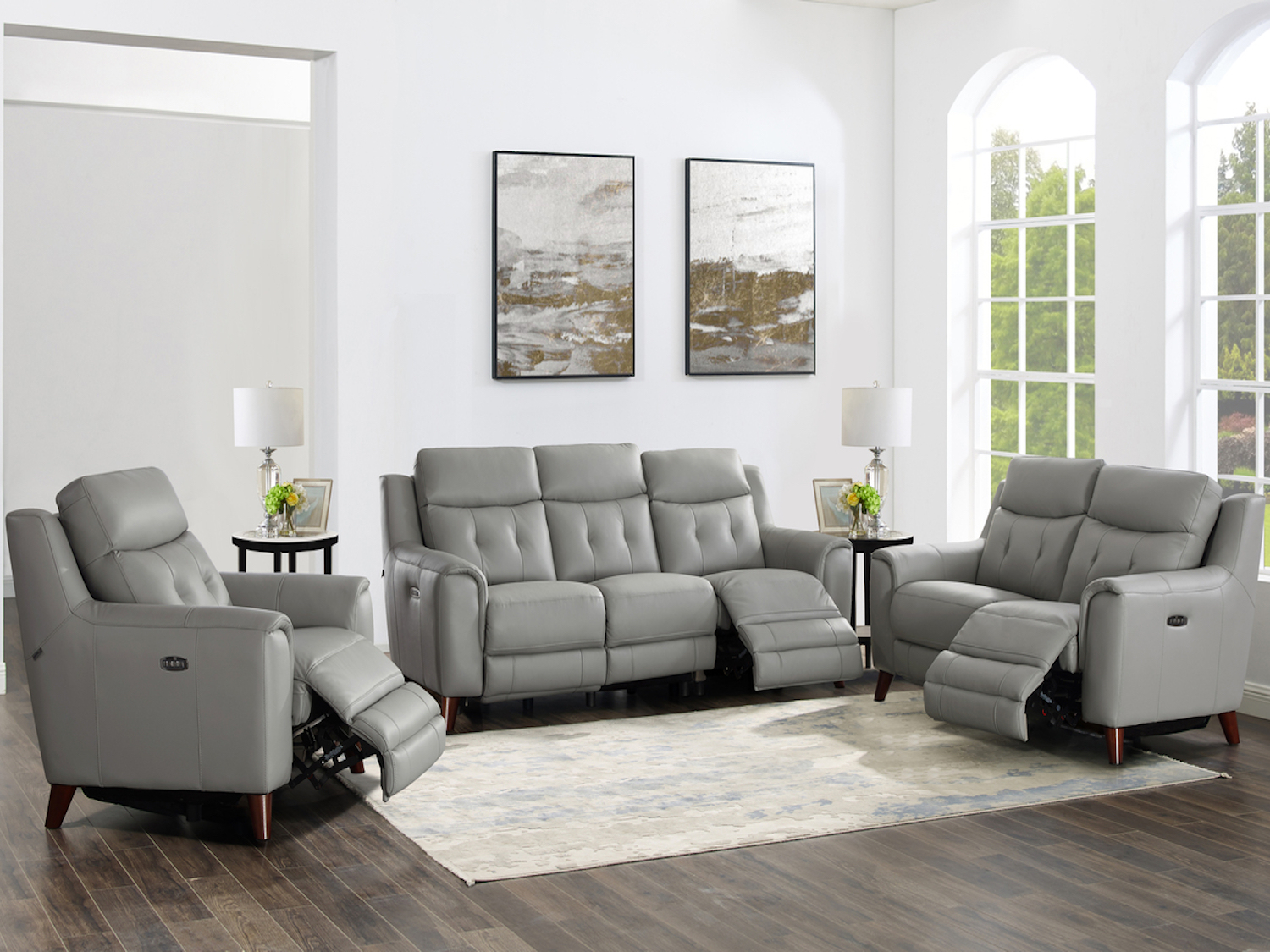 Manhattan Power Recliner Sofa and Love Seat by Amax Leather