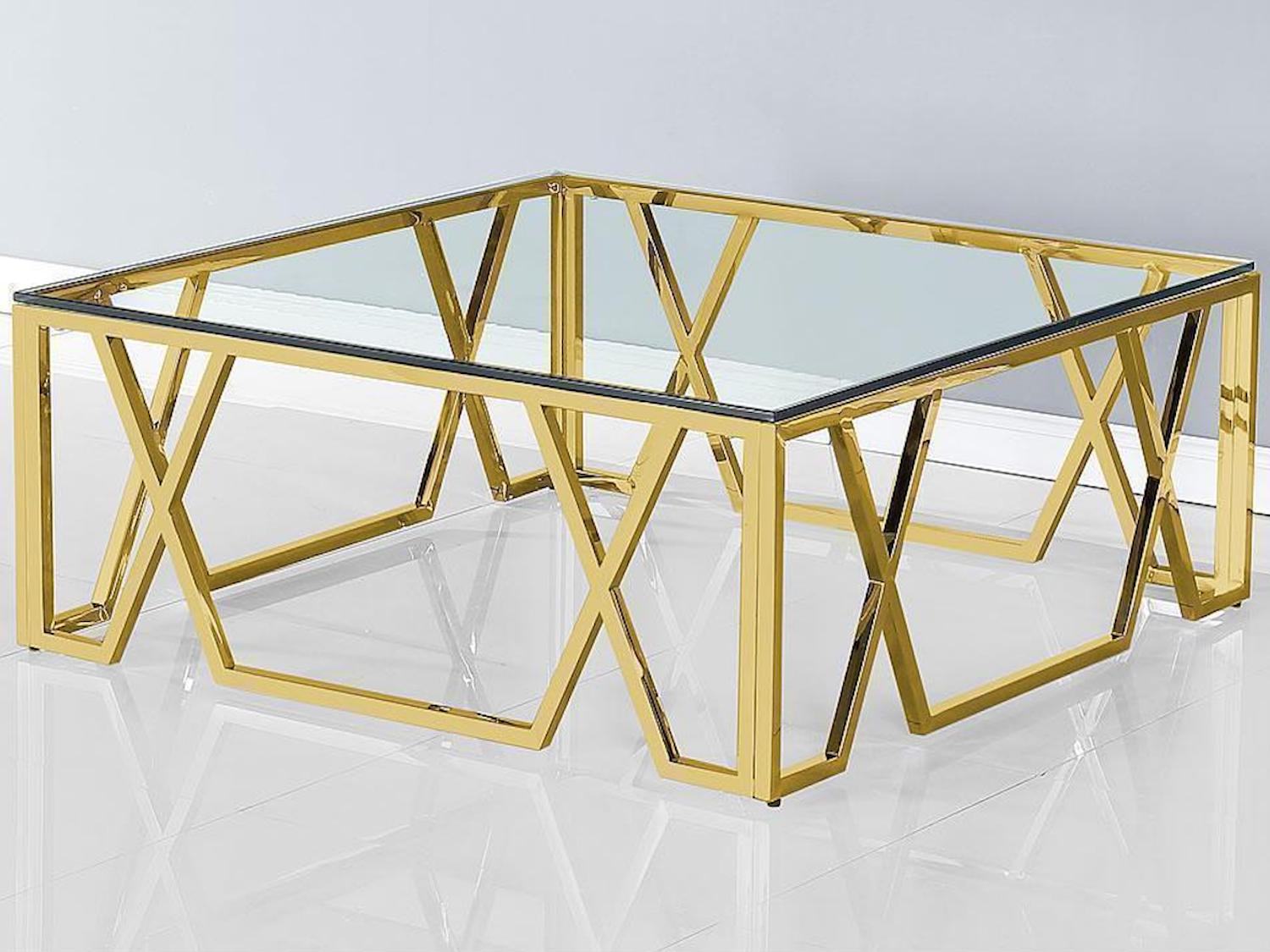 Titan Coffee Table Square With Gold Frame