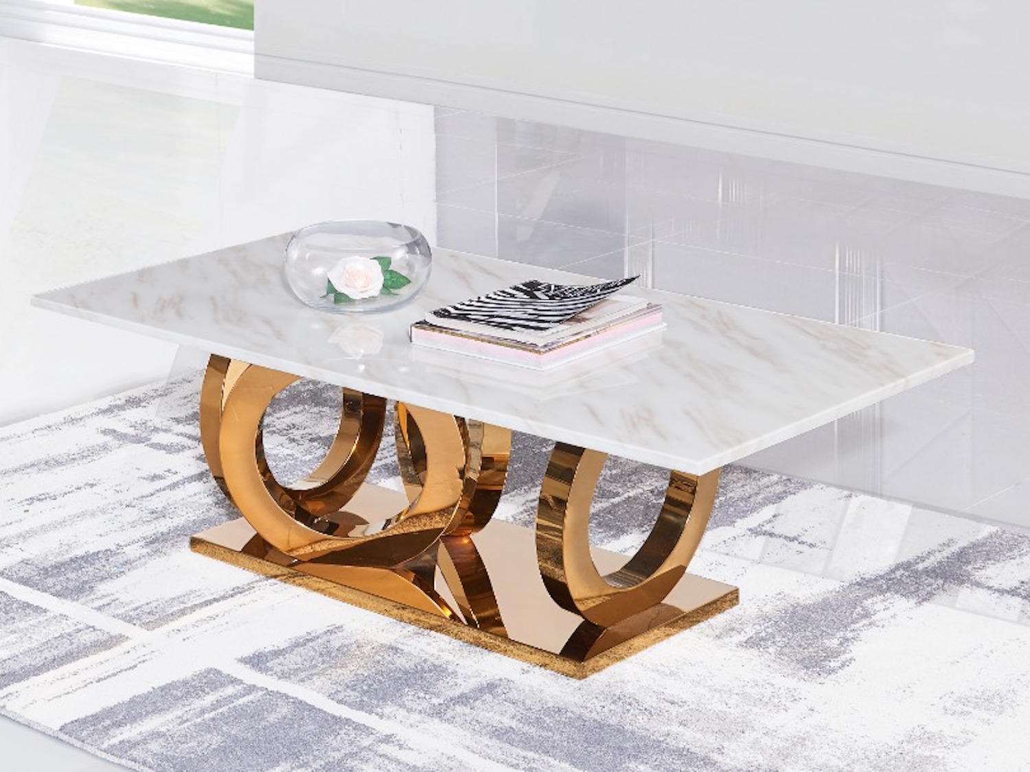 Four Ring Gold Coffee Table