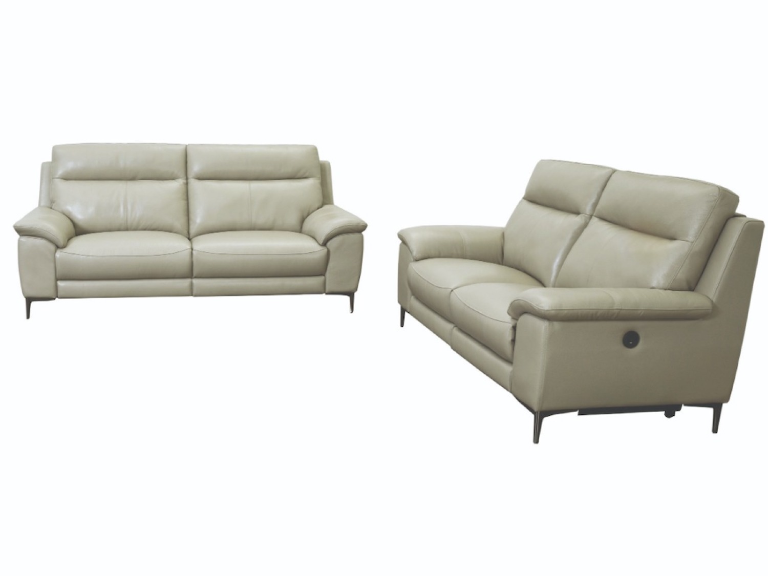 CHEERS 2 PC Genuine Leather Sofa + Love Seat (Power Recliner)