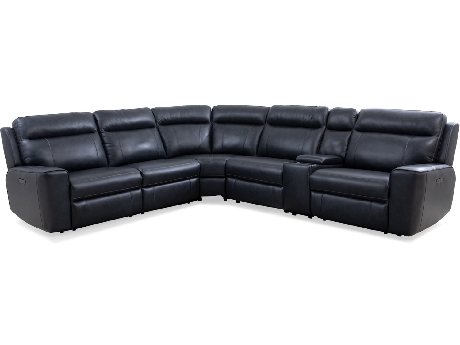 CHEERS Genuine Leather 6 PC Power Reclining Sectional