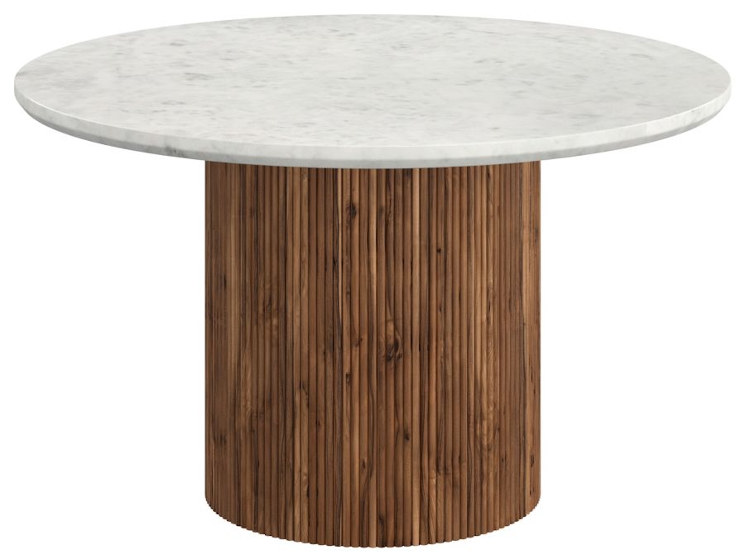 Jilsa Round Dining Table in Walnut & White