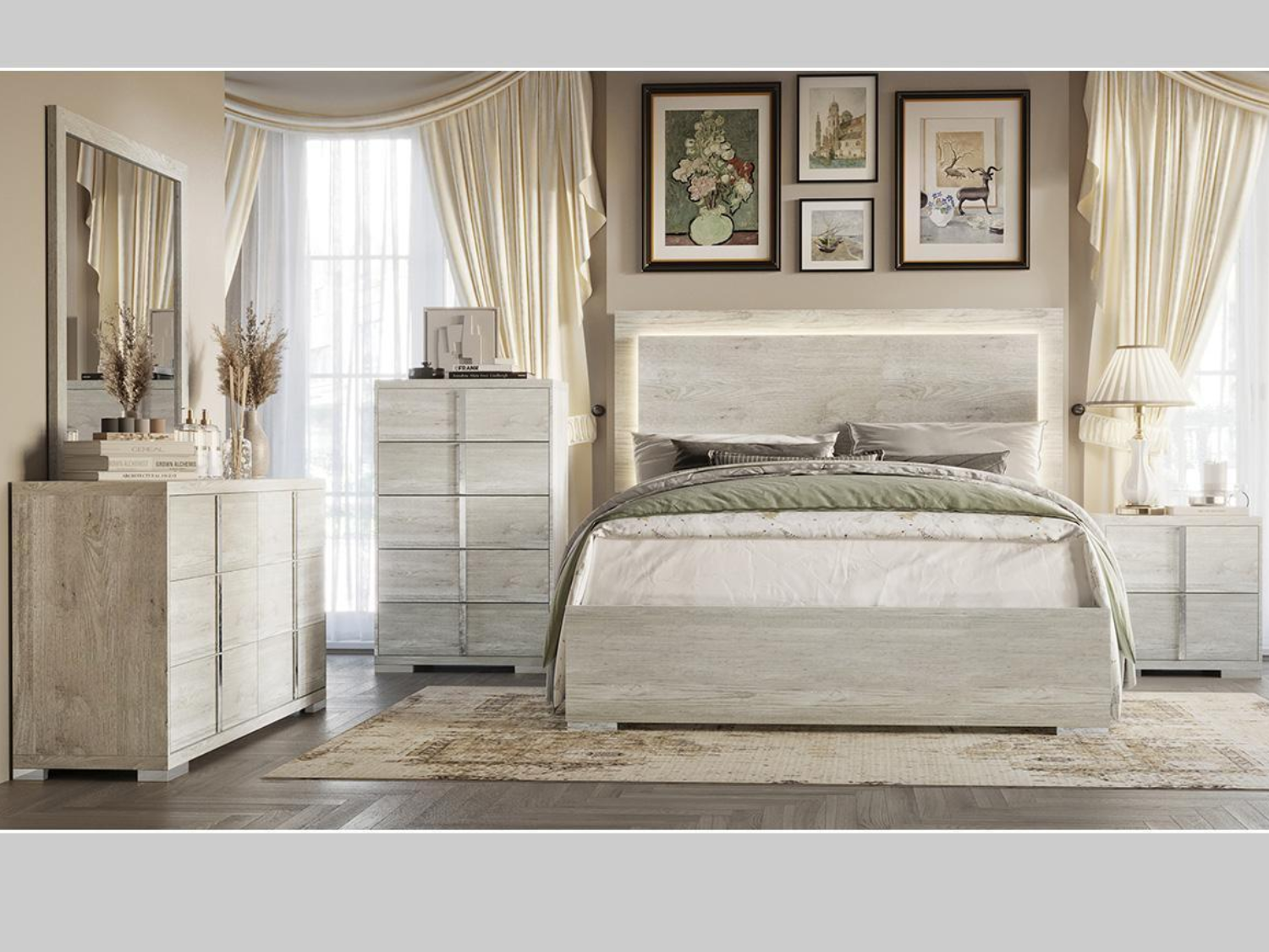 With 5 Drawer Chest-