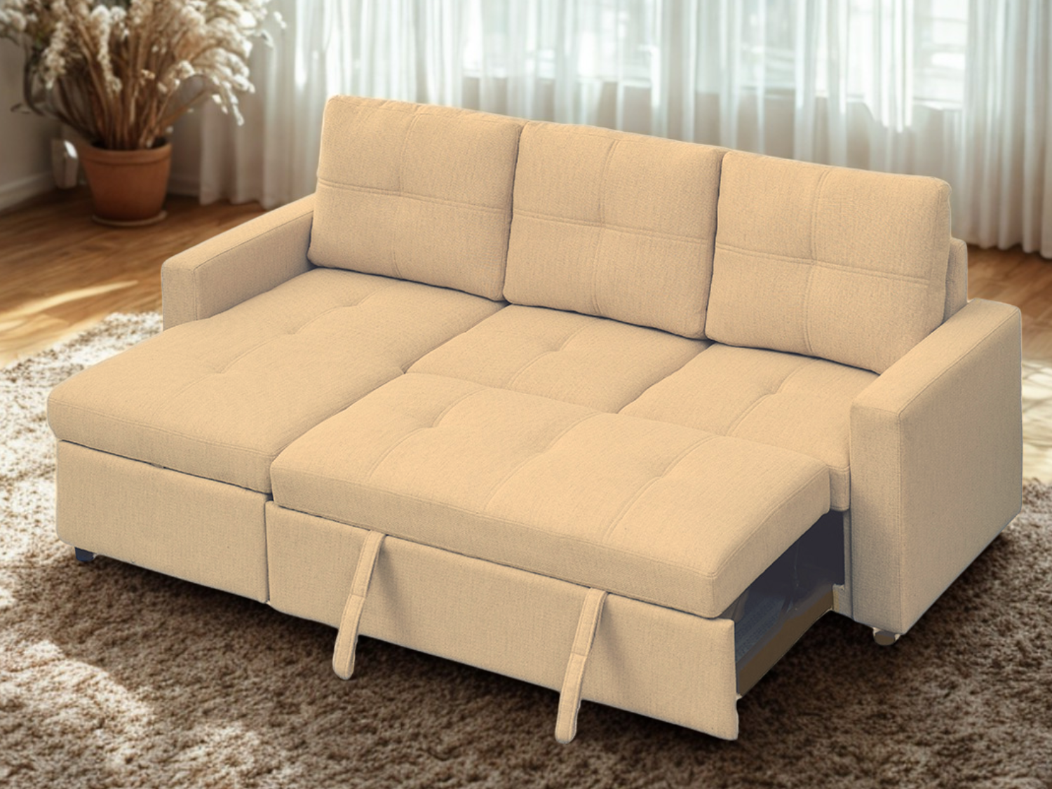 Jason Convertible Sofa Bed with Storage Chaise