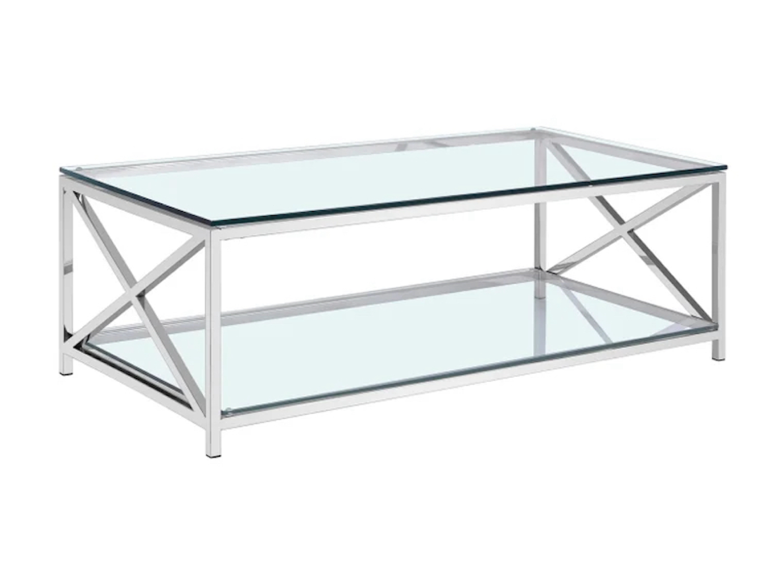 Xcella design Glass Top Elsa Coffee Table in Steel
