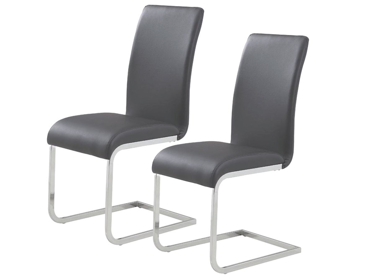 Maxim Dining Chair, Set of 2 in Grey and Chrome
