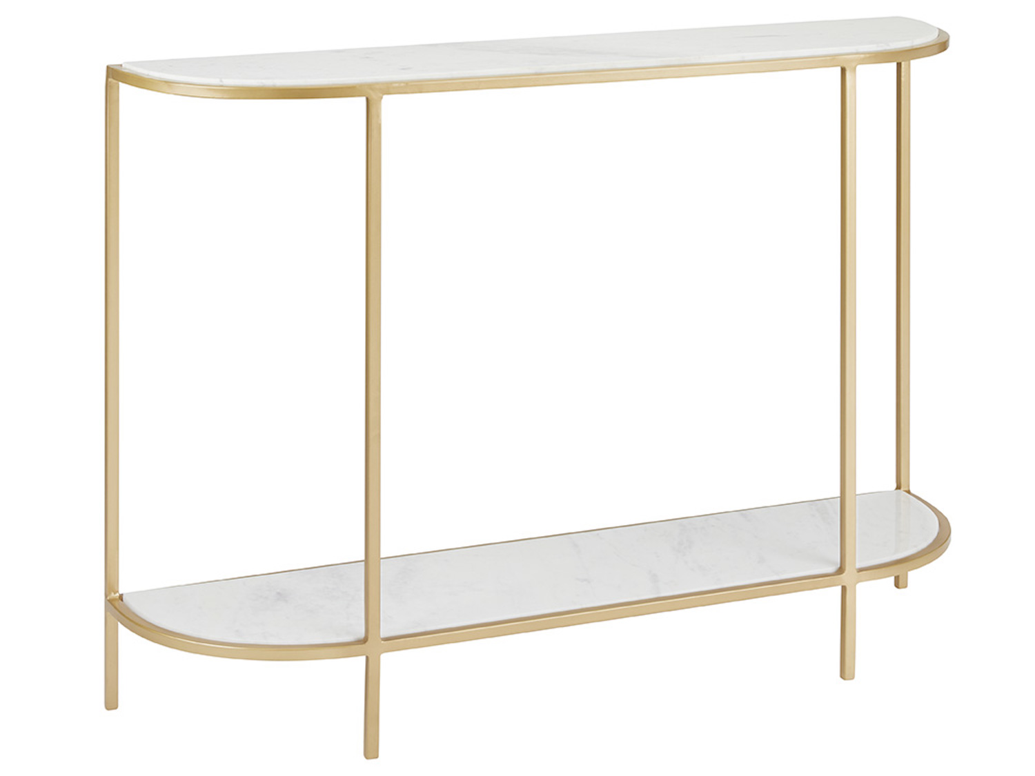 HALF ROUND CONSOLE TABLE - GOLD FINISH