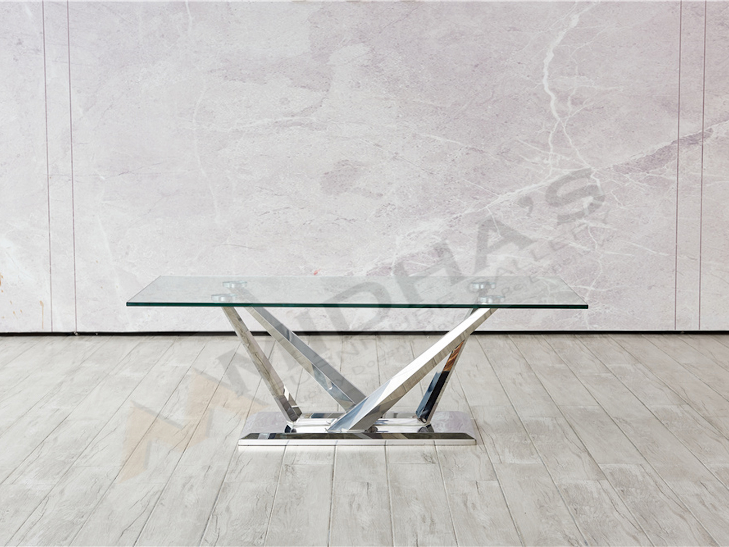 12mm Stainless Steel Glass Coffee Table