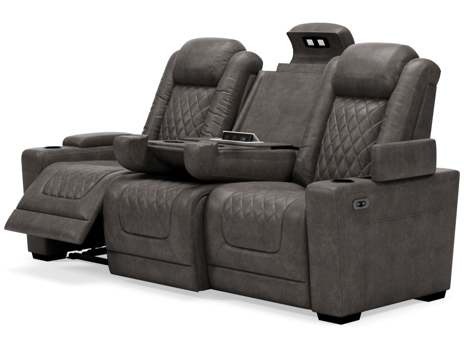 Ashley HyllMont Power Recliner Sofa Only with Adjustable Headrest