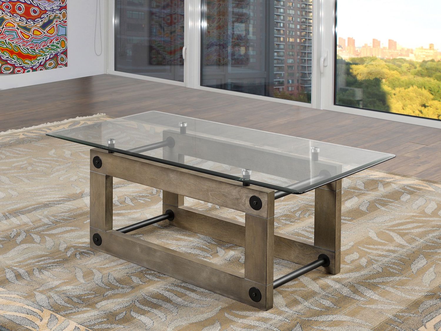 Brassex design Glass Top Fresno Coffee Table