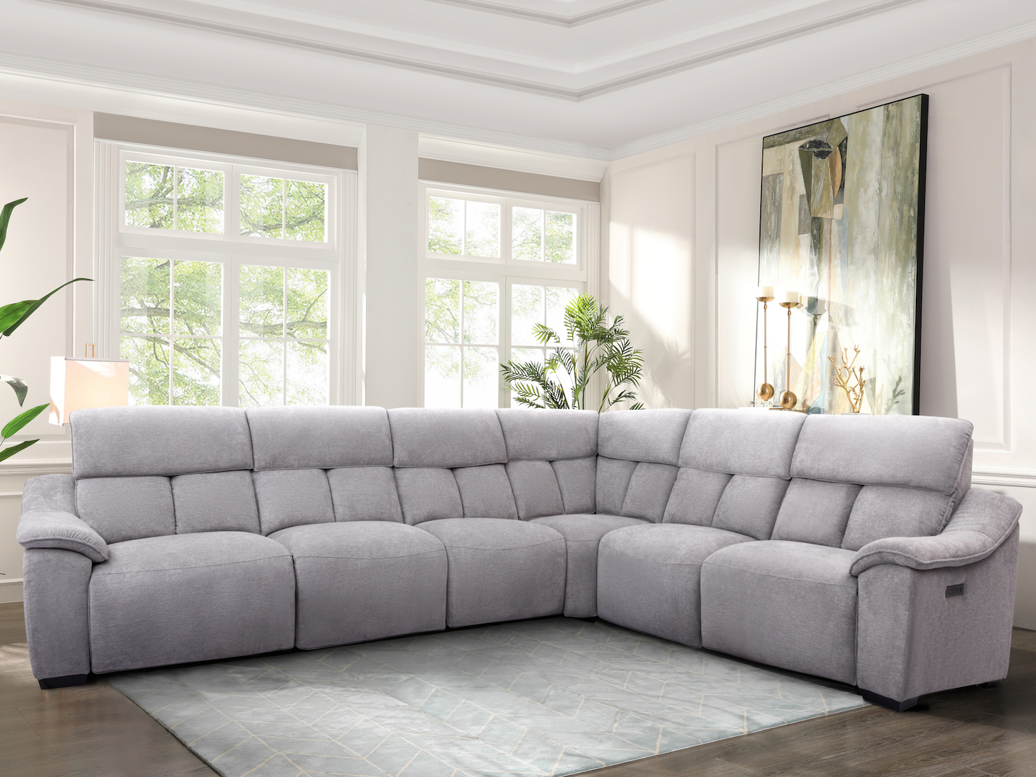 Cheers 6 PC Fabric Power Recliner Sectional