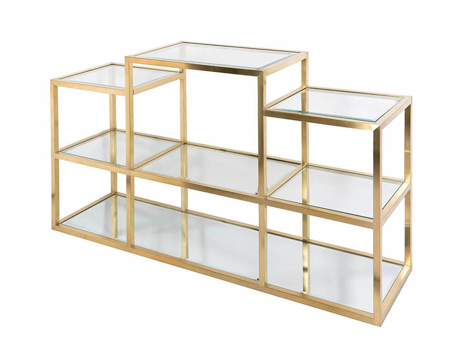 Multi-Level Gold Console Table