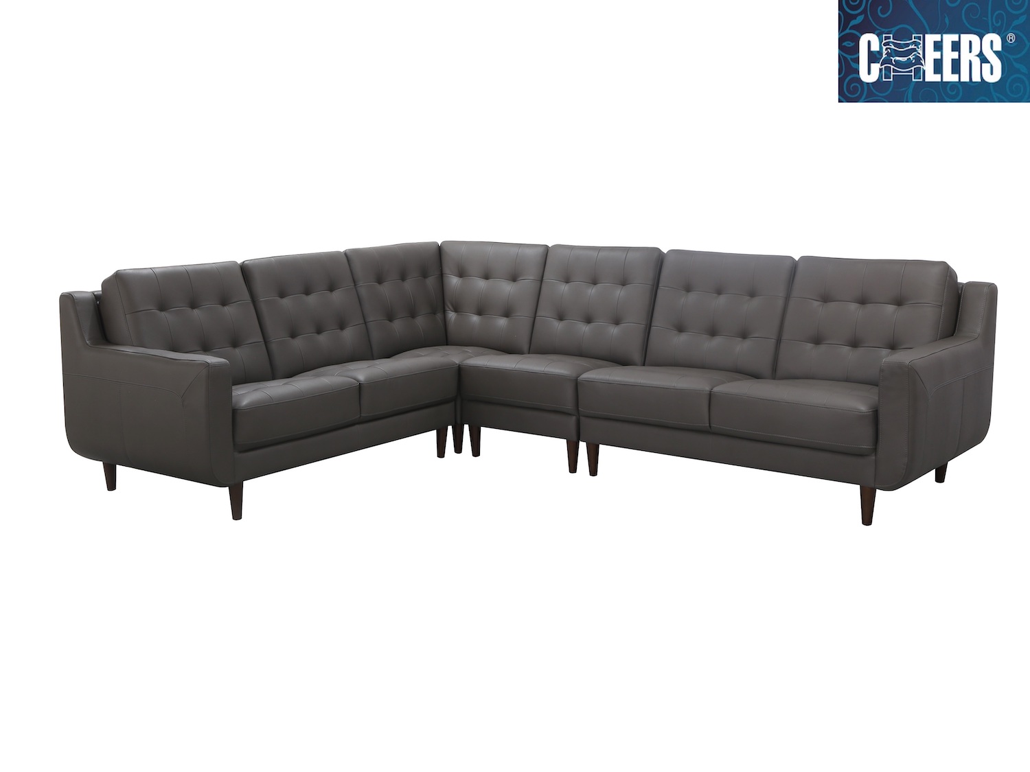 Cheers Genuine Leather L-Shaped Sectional