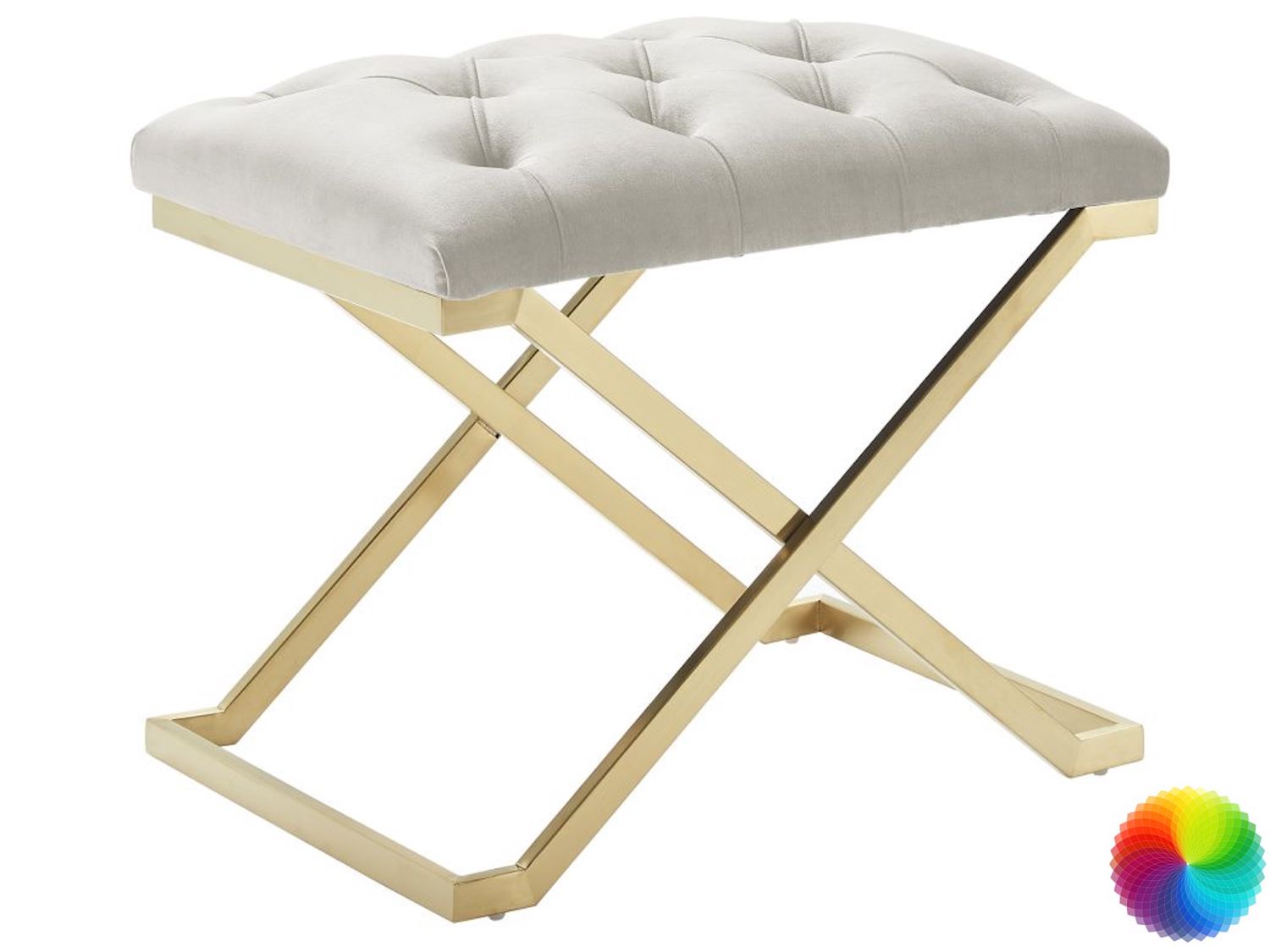 Rada Bench in Ivory/Gold
