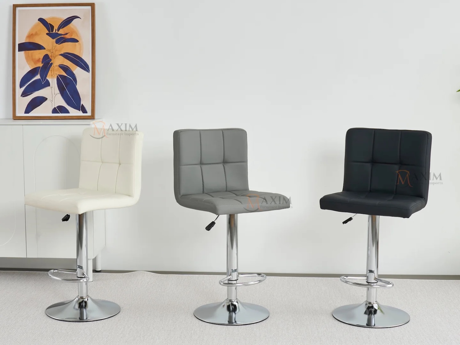 4 PC Lola PU Adjustable Barstools (4/BOX)