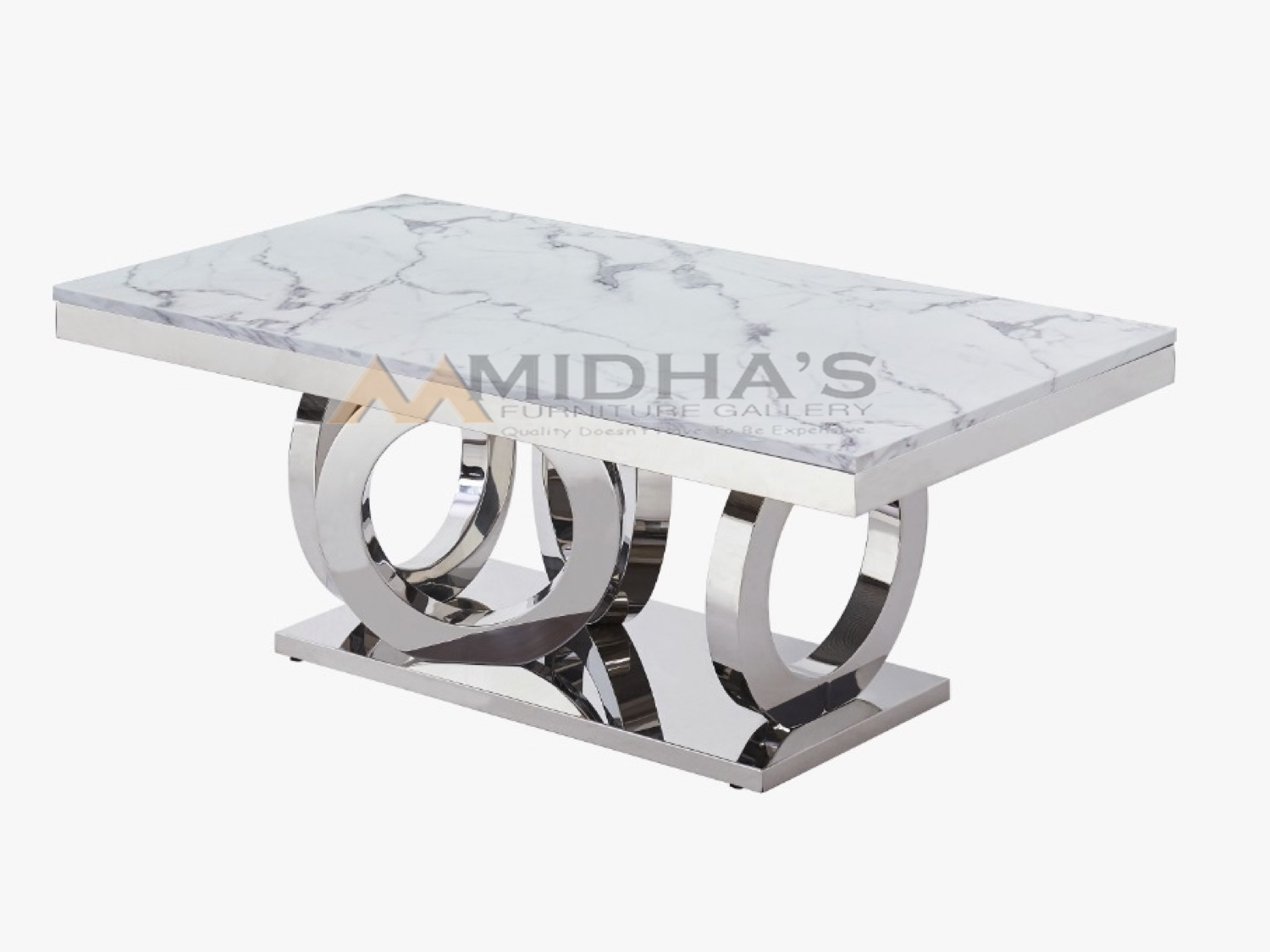 Four Ring Marble Top Coffee Table
