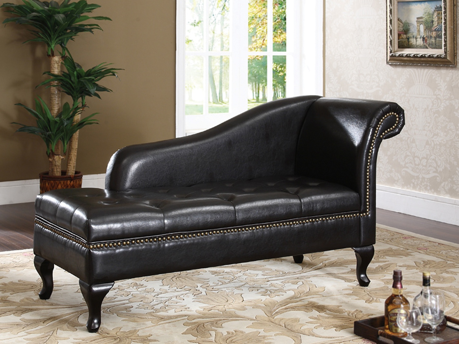 CHAISE W/STORAGE - ESPRESSO