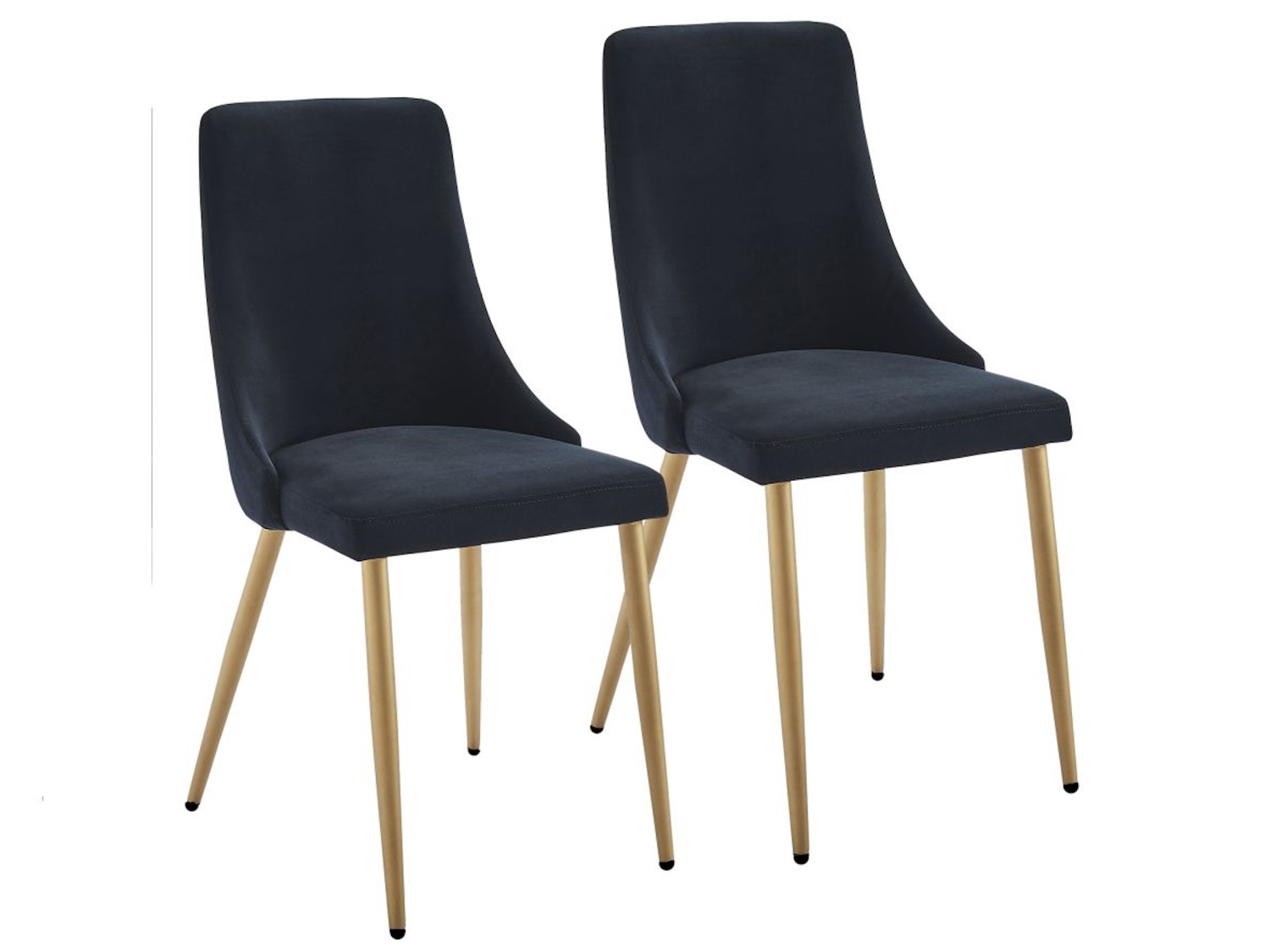 Carmilla Dining Chair, Set of 2 in Black and Aged Gold