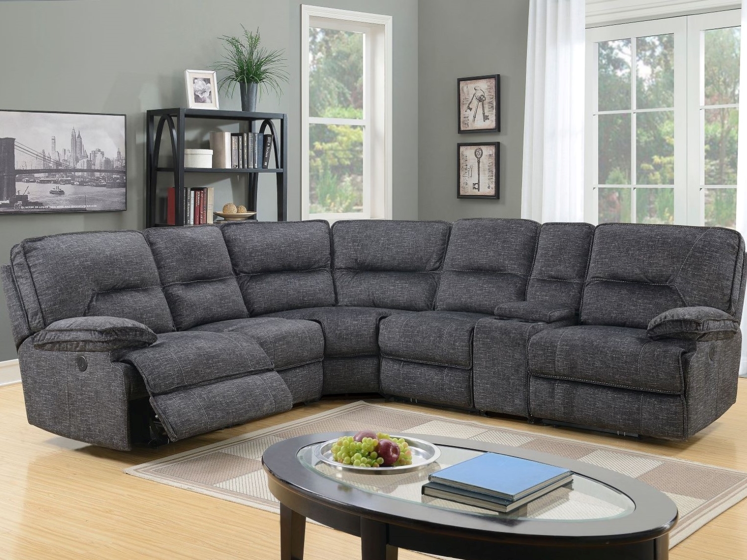 Maryland 6 PC Fabric Power Recliner Sectional