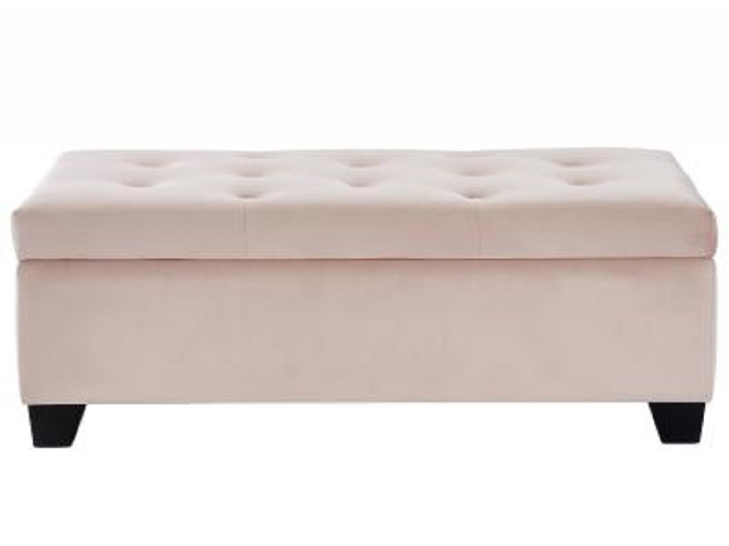 Sally Storage Ottoman in Blush Pink Velvet Tufting