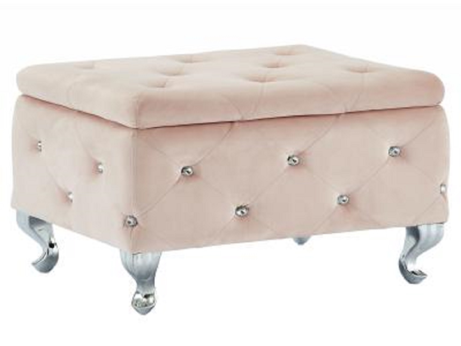 Monique Single Storage Ottoman in Blush Pink