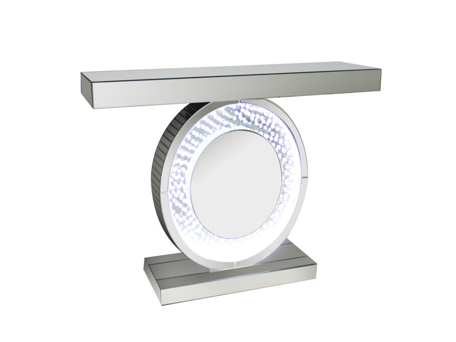 Crystal- LED ROUND CONSOLE WITH CRYSTALS