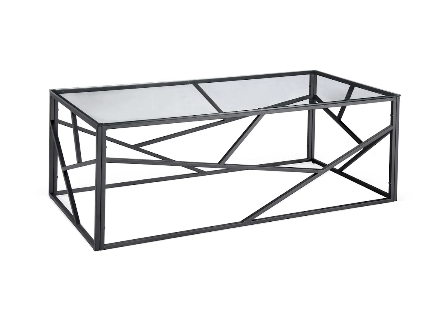 Carole Glass Coffee Table: Black Frame