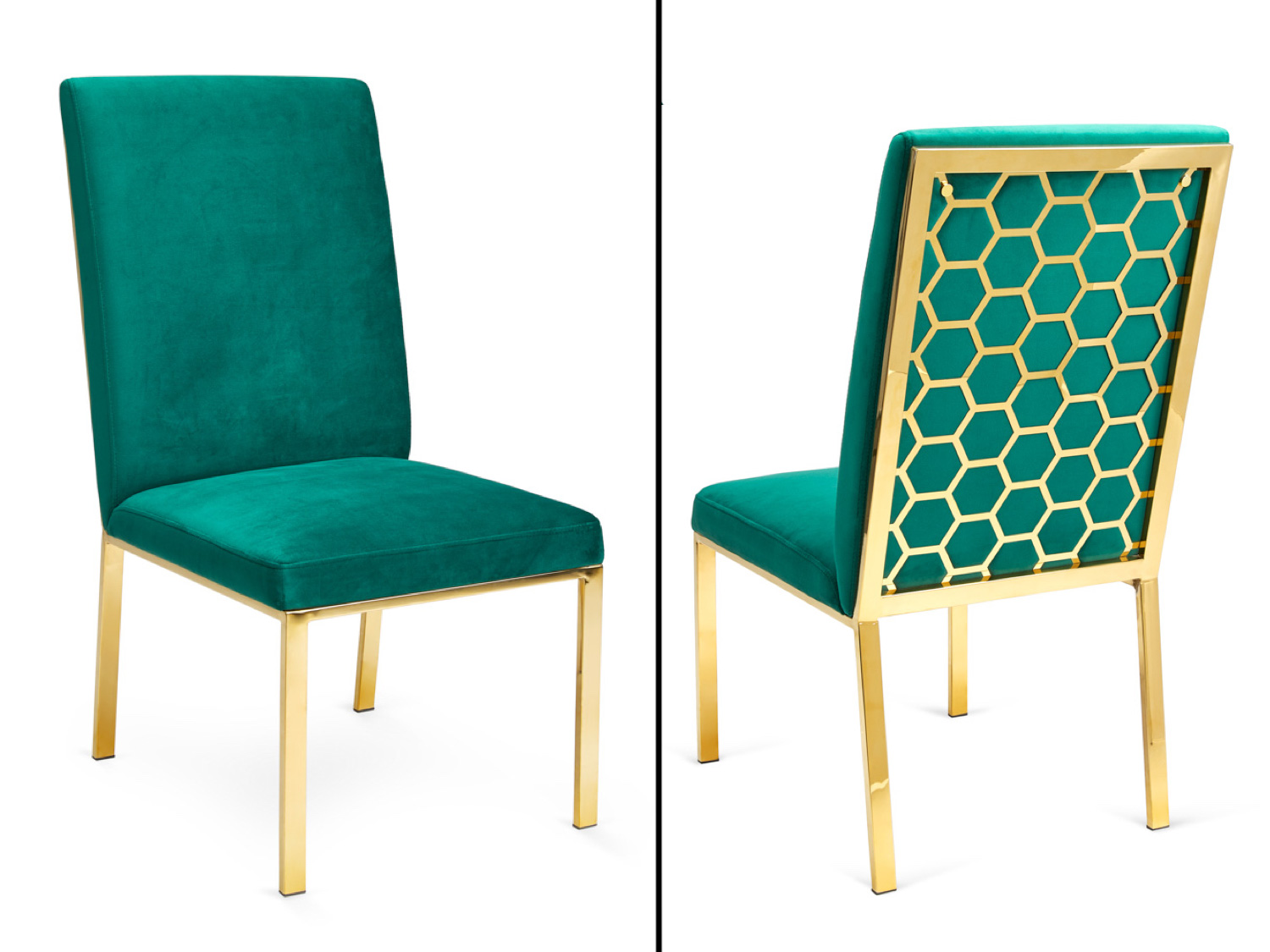 Riley Dining Chair: Emerald green