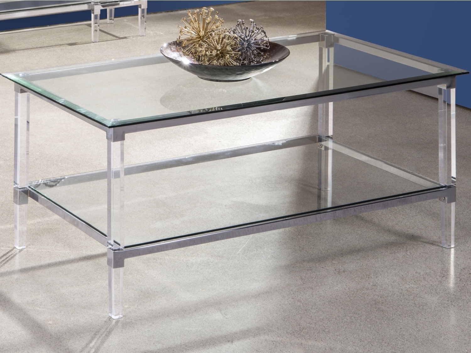 Lyrica Rectangular Coffee Table with Acrylic Legs