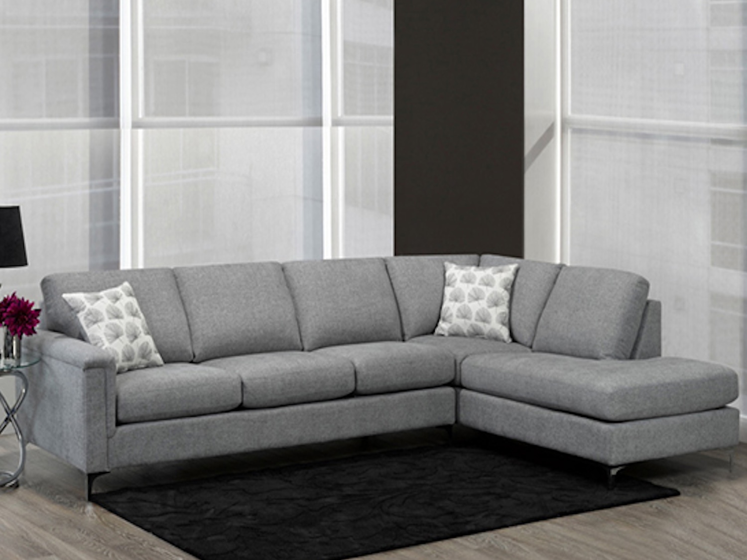 Hopkins 2 PC Sectional Set in ROMA ASH GREY