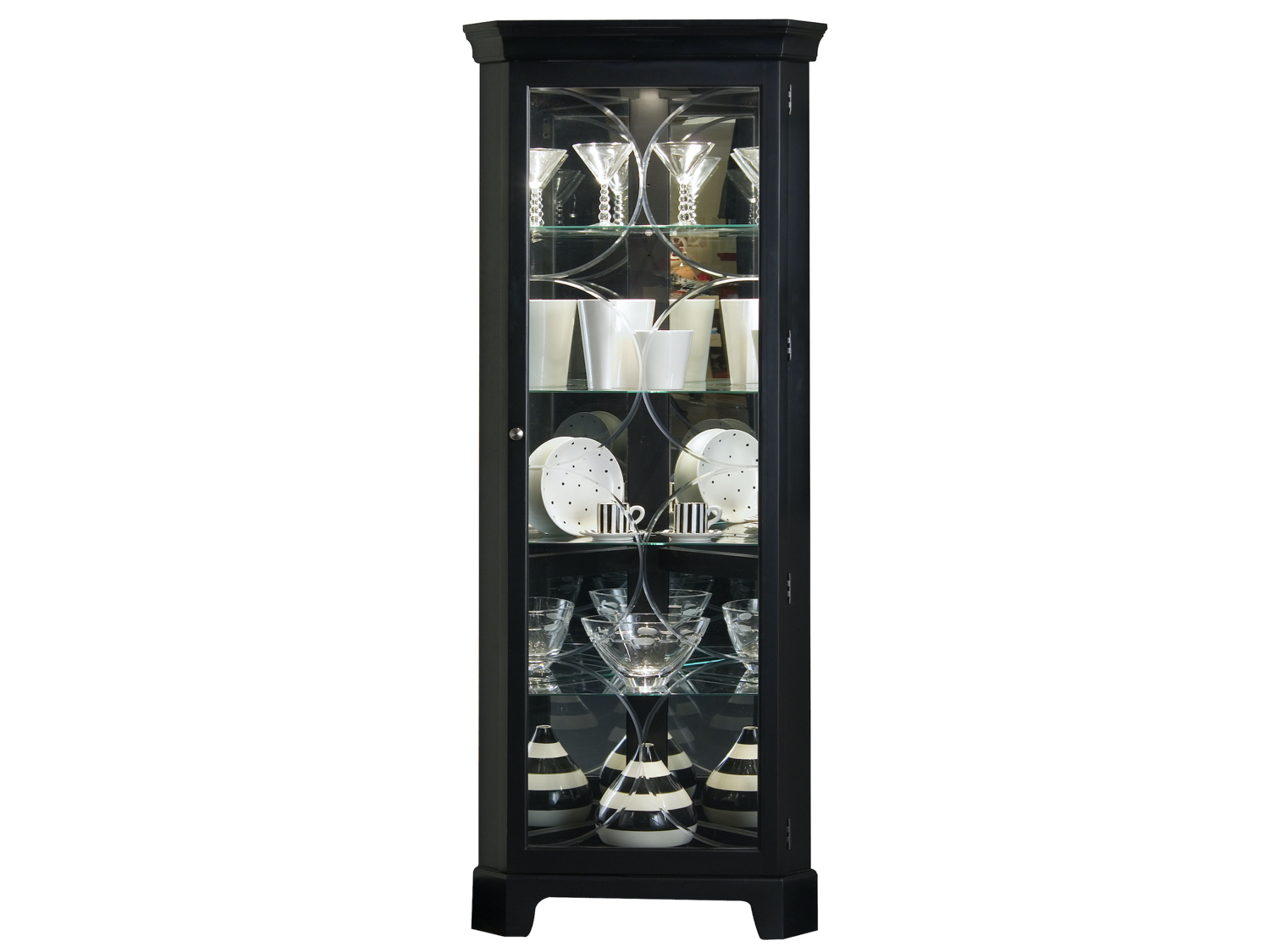 Lighted 4 Shelf Corner Curio