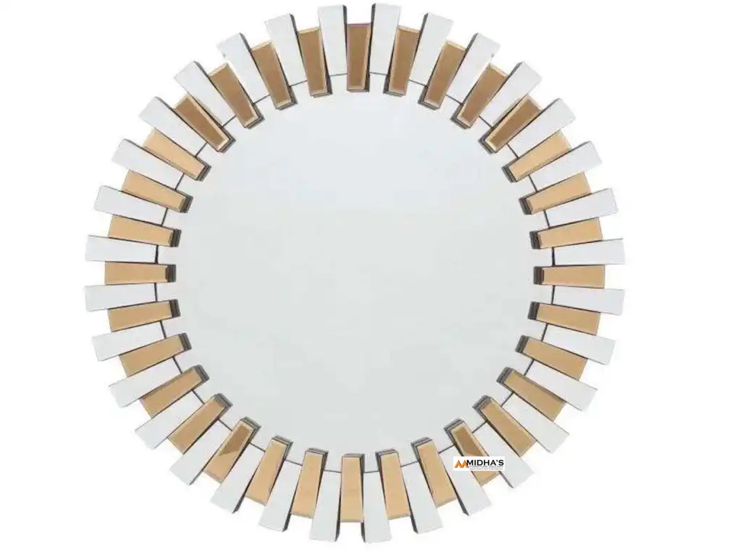 Round Silver & Rose Gold Mirror