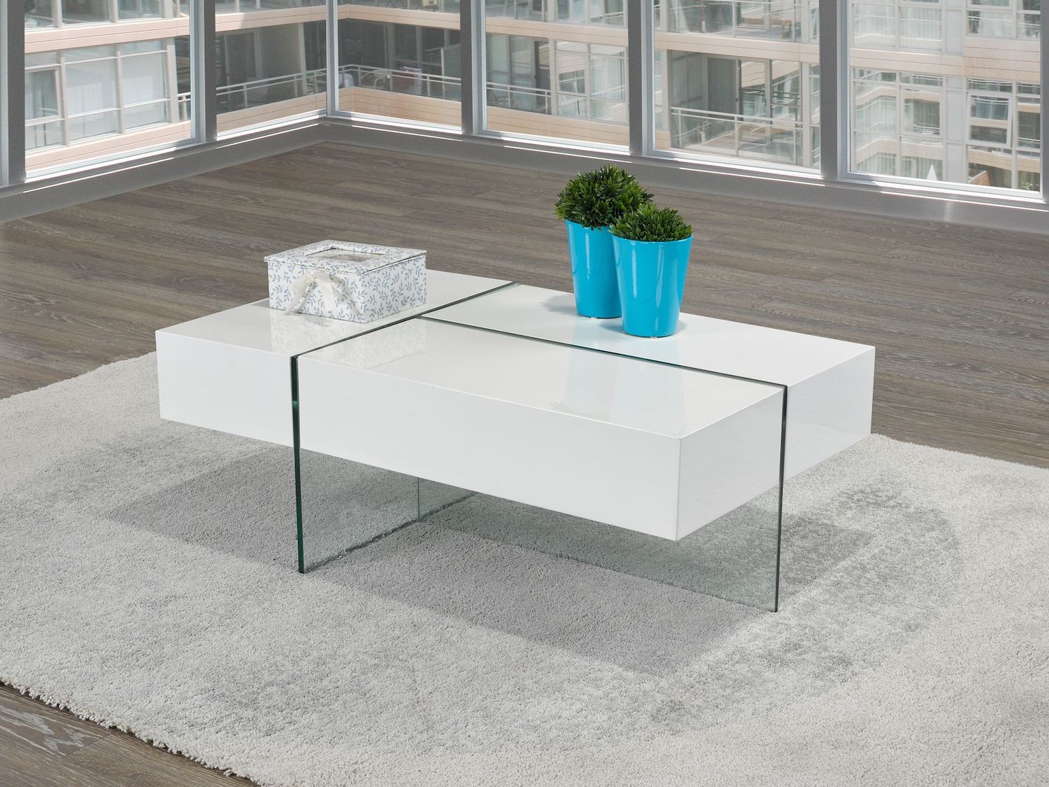 Coffee Table with 3 Side Storage