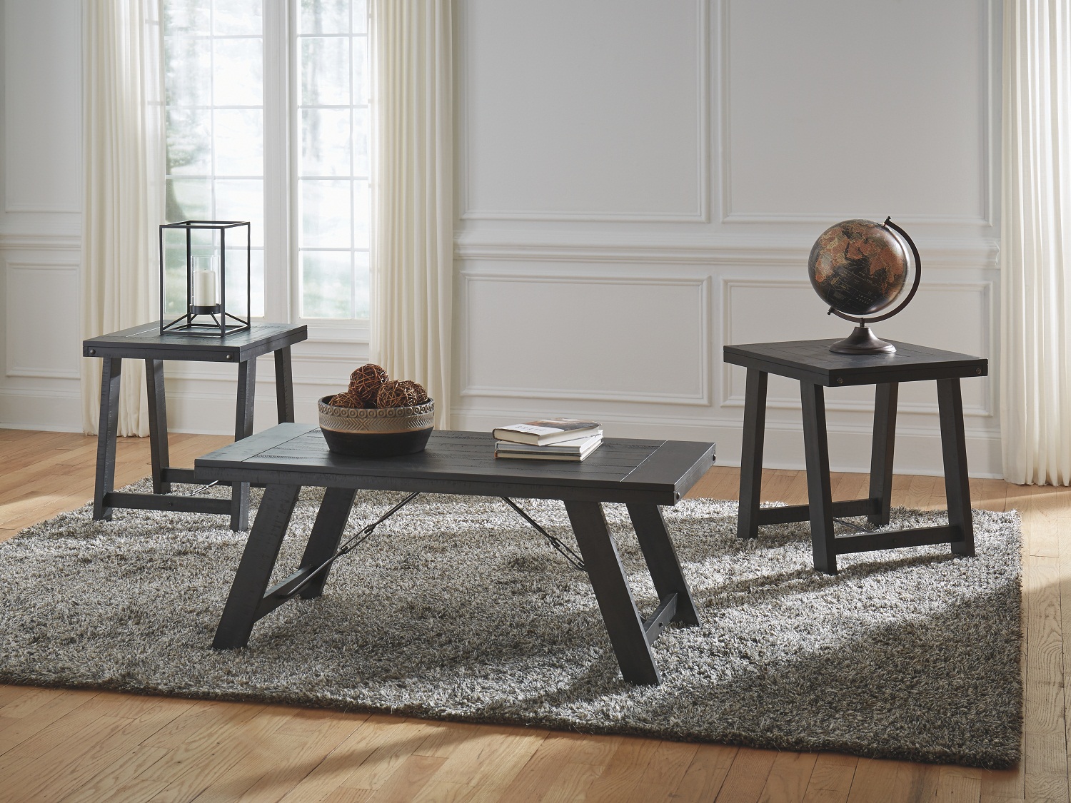 Ashley Noorbrook 3 PC Coffee Table Set in Casual Style